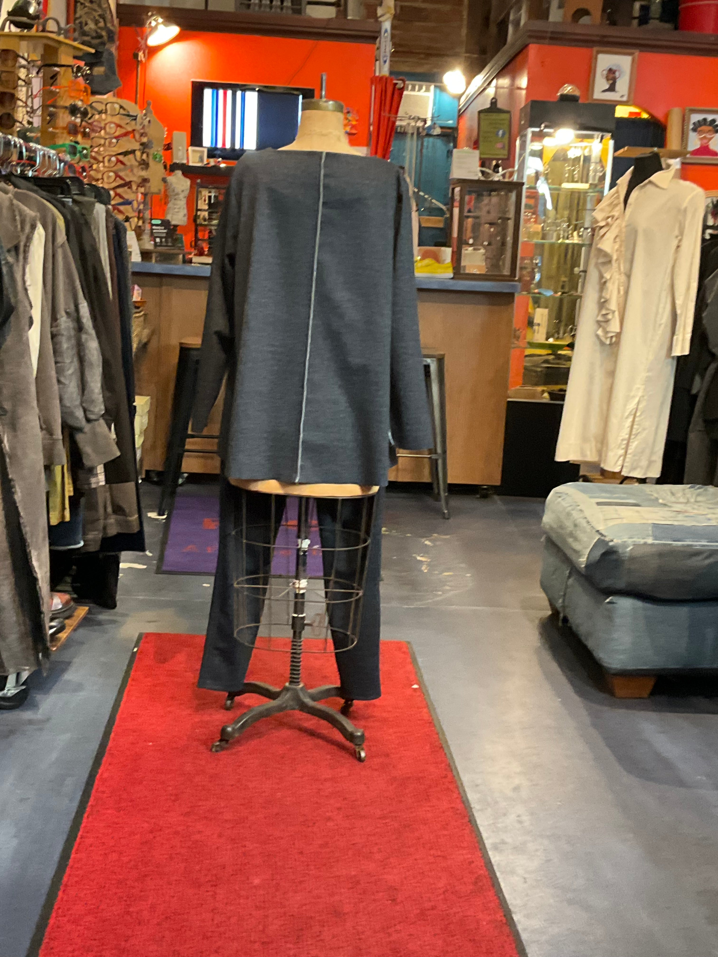 TOP, BLACK DENIM LOOK