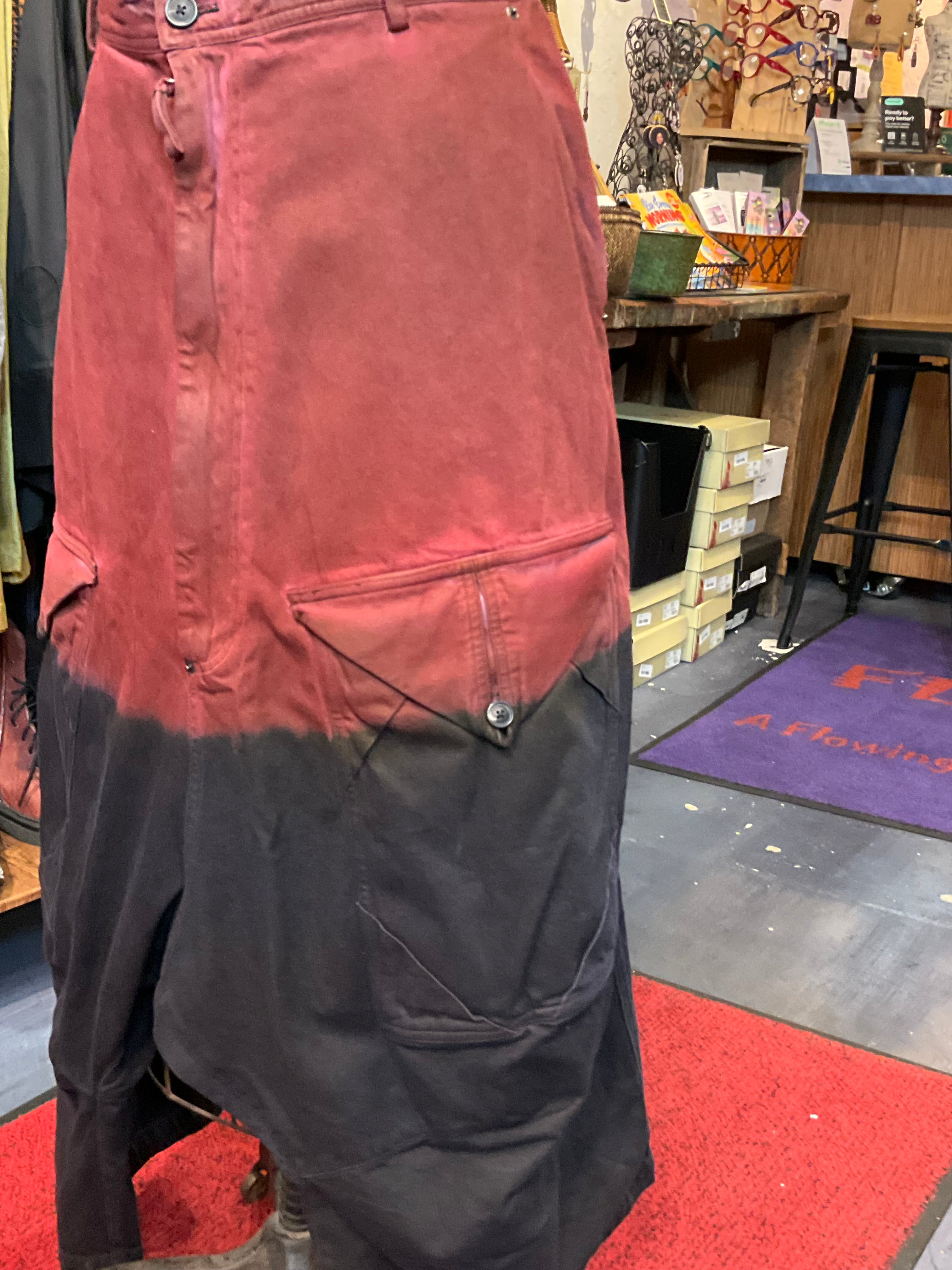 Dip Dye Ombre Drop-Crotch Pants