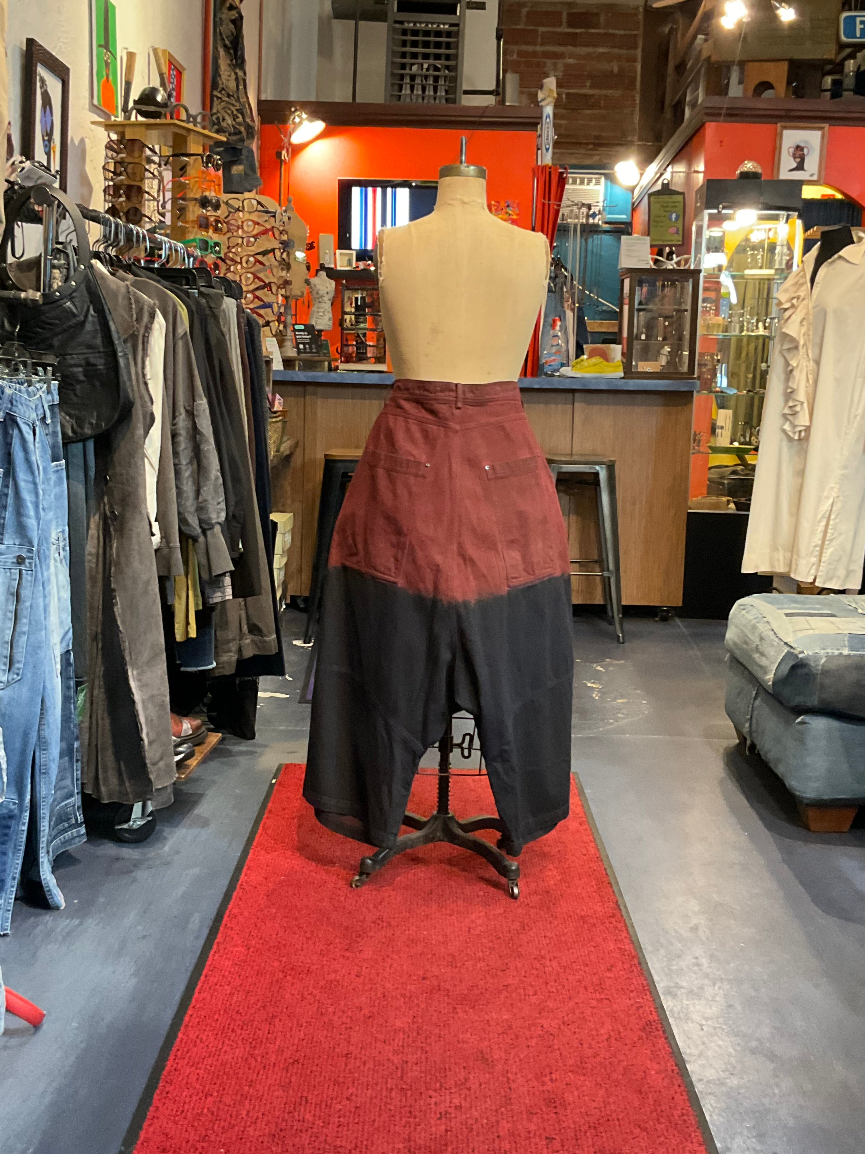 Dip Dye Ombre Drop-Crotch Pants