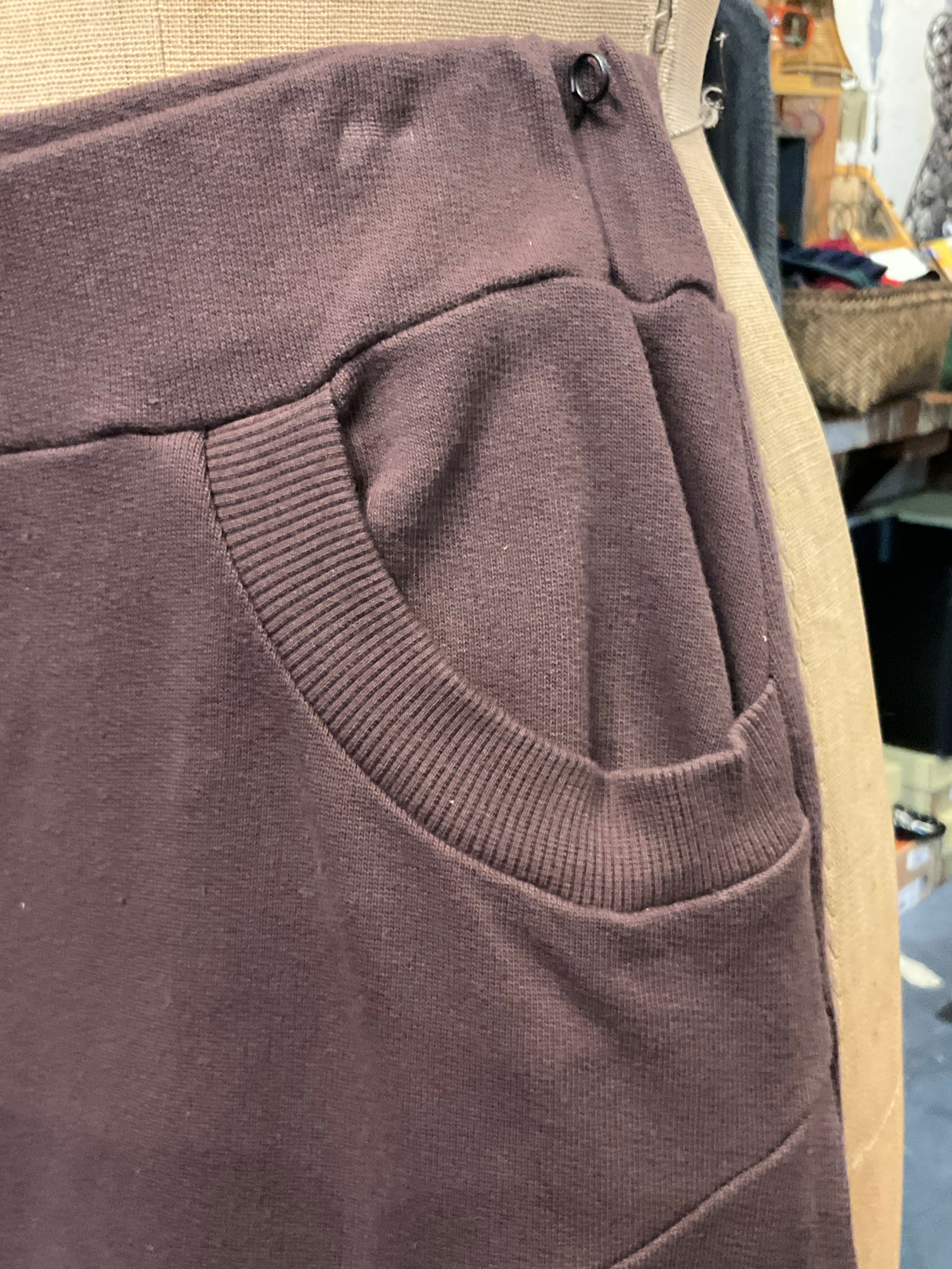Ribbed drop crotch pant