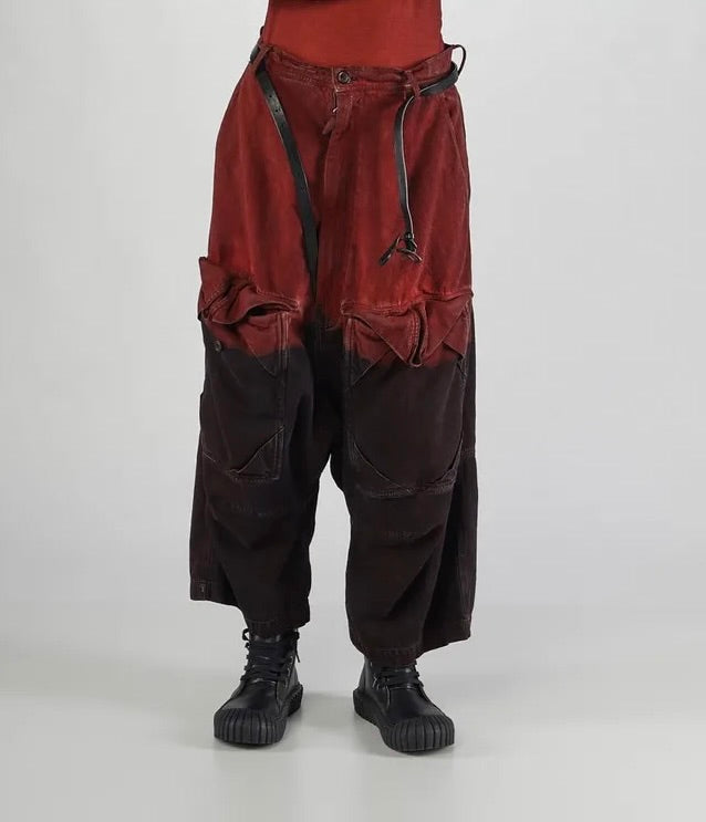 Dip Dye Ombre Drop-Crotch Pants