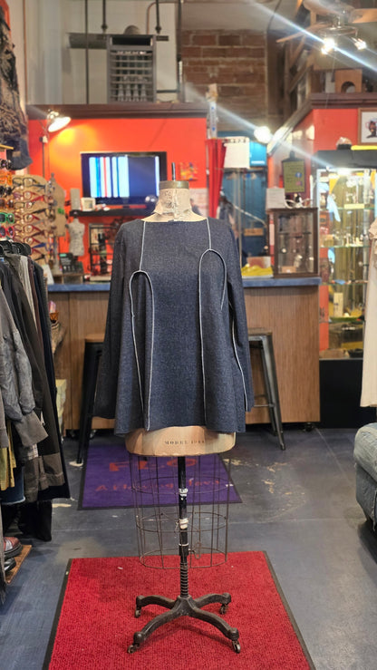 TOP, BLACK DENIM LOOK