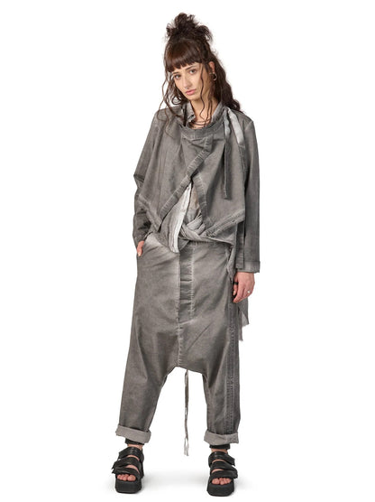 DRANCO Drop-Crotch Trousers – Stonewashed Grey