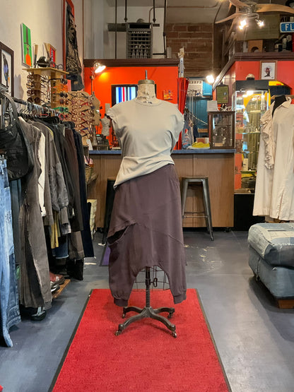 Ribbed drop crotch pant