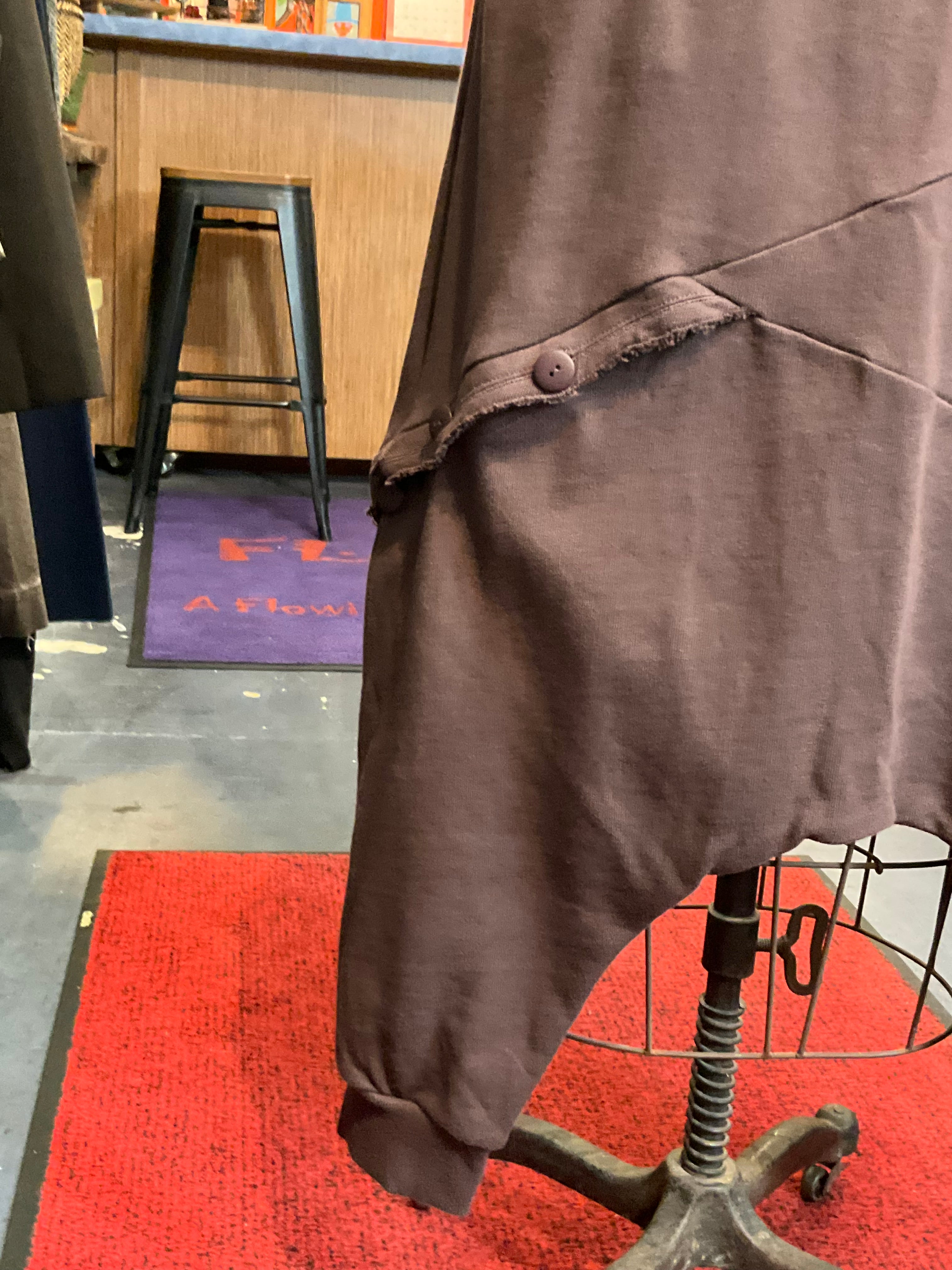 Ribbed drop crotch pant