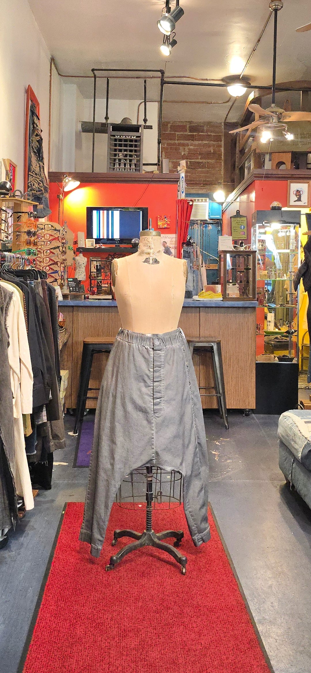 DRANCO Drop-Crotch Trousers – Stonewashed Grey